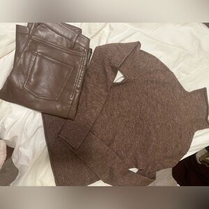 Aritzia Brown Straight Leg Pants